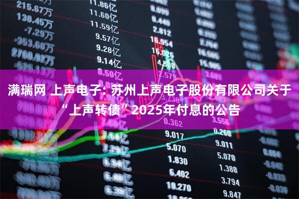 满瑞网 上声电子: 苏州上声电子股份有限公司关于“上声转债”2025年付息的公告